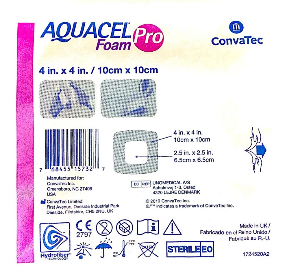 Curativo Aquacel Foam Pro 10 cm x 10 cm unidade Convatec loja de